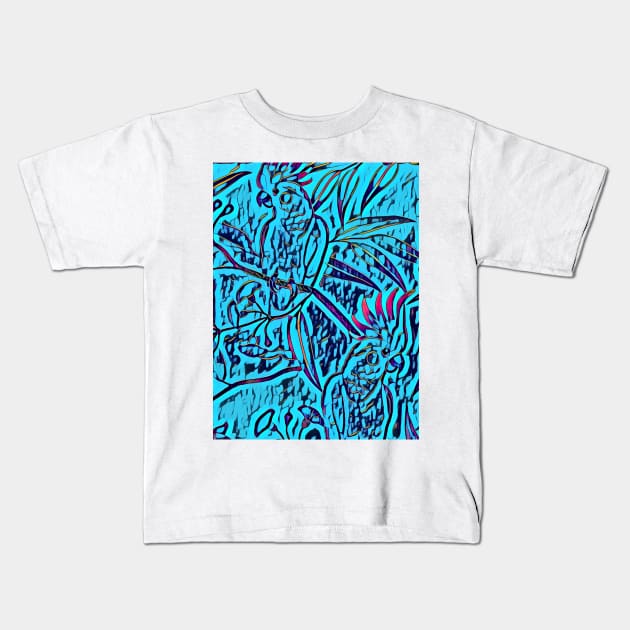 Blue Parrots Kids T-Shirt by Tovers